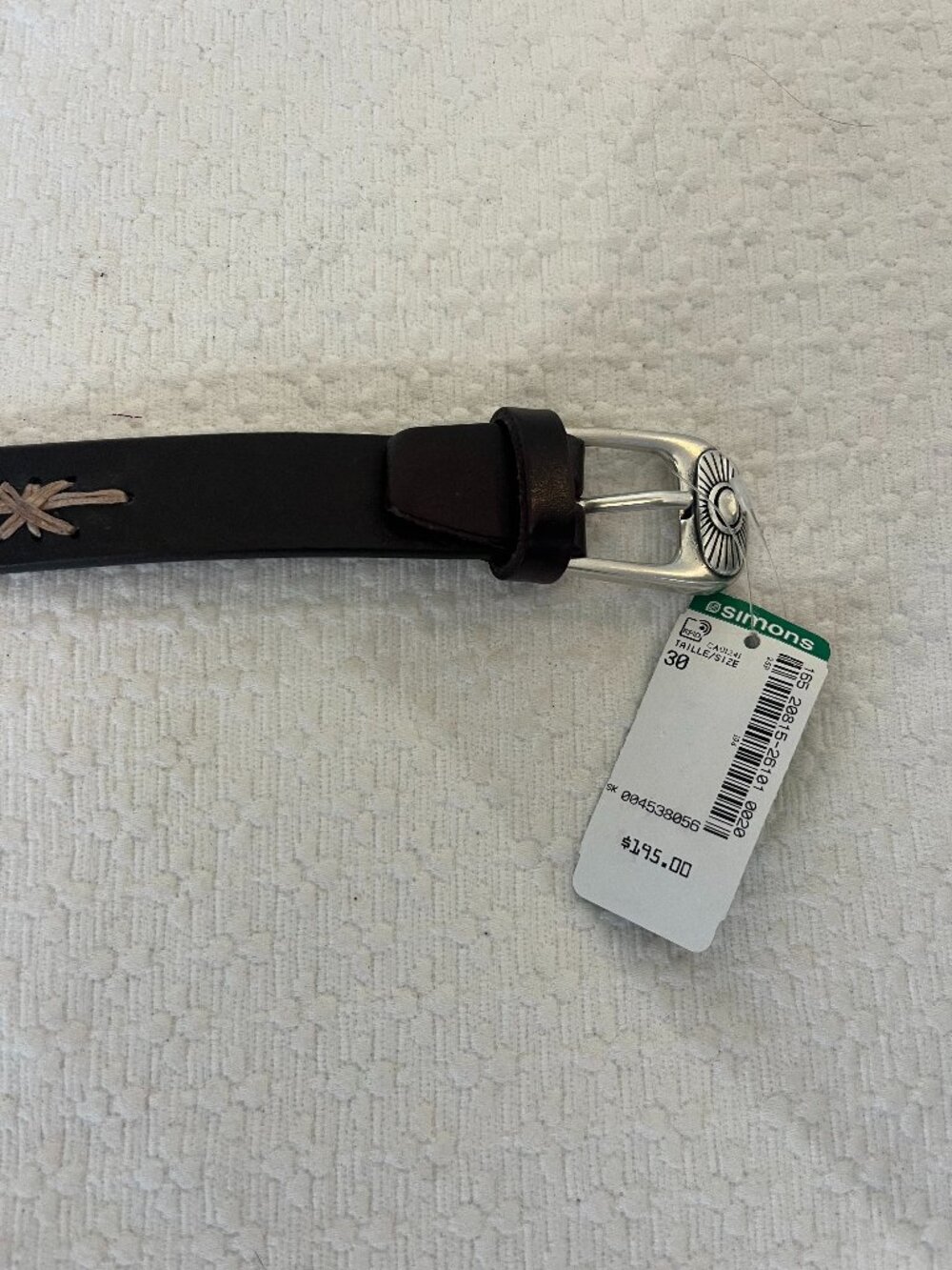 Men's Leather Belt. Brown. Size: 30. Made in Italy. Retail:$195+tax